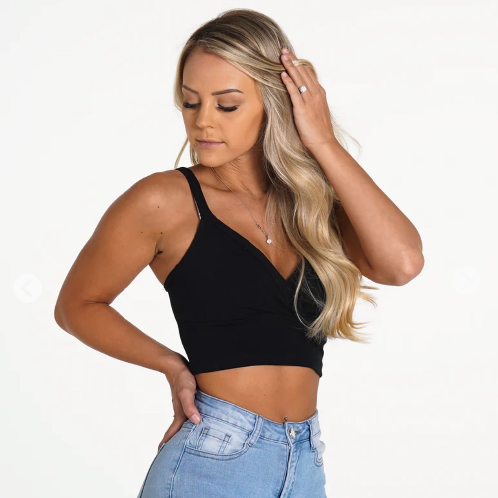 NVGTN black confidence cropped tank NEW IN PACKAGING WITH TAGS. Size M